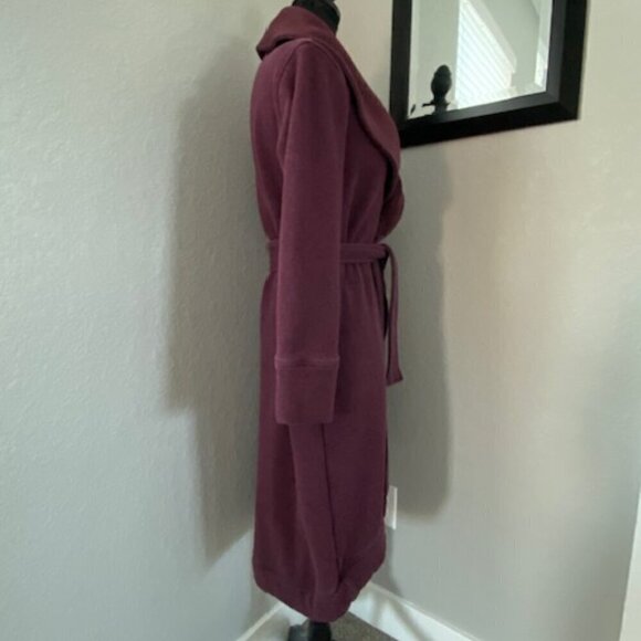 UGG Duffield Fleece Belted Robe Burgundy Wine XS - Picture 5 of 13